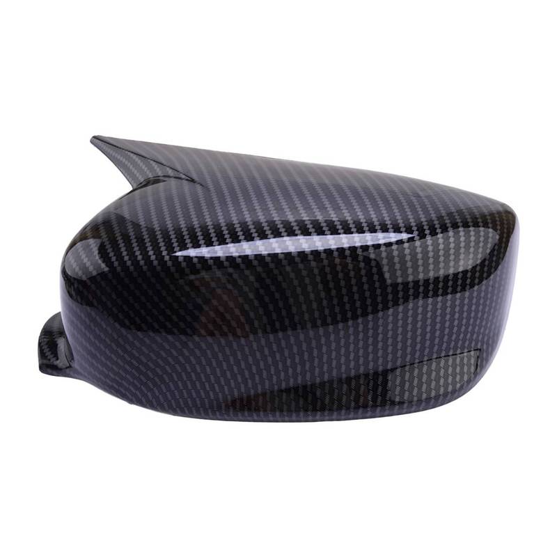 Horn Style Car Side Rearview Mirror Cover Trim Fit for Acura ILX 2013-2017 2018     Black Carbon Fiber Style ABS