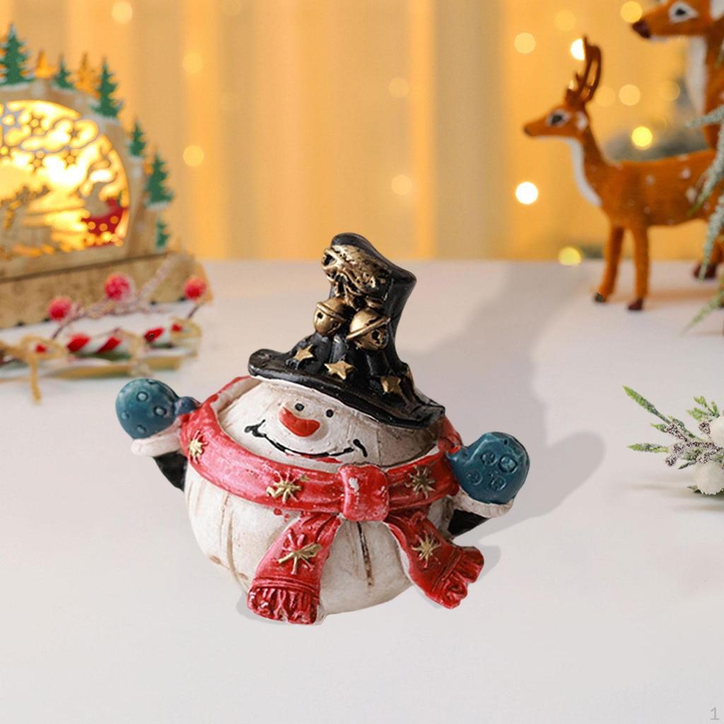 Entzückende Weihnachtsfigur, Sammler-Winterskulptur, Kleine Schreibtischdekoration aus Kunstharz, Ideal