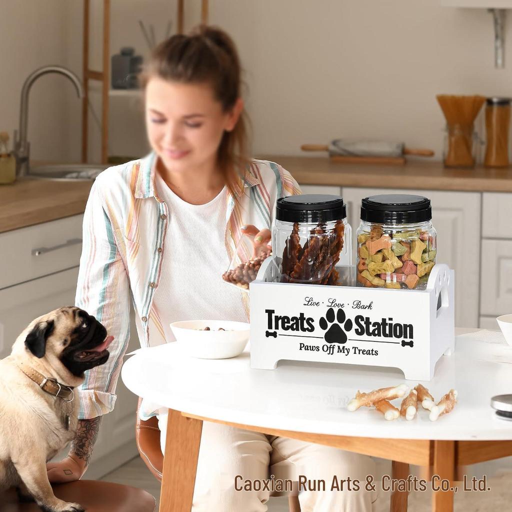 Black & White Wooden Pet Storage Box: Dog Food & Toy Organizer, Sealed Container