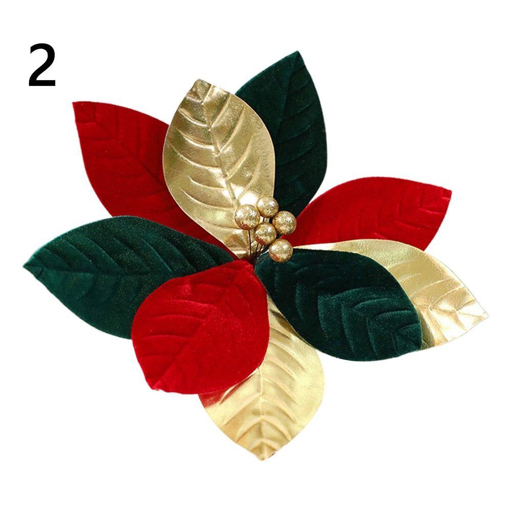 Stoff Glitzer Weihnachtsblume Weich 32cm Blumenschmuck Große Größe Festival Partyzubehör Blumenschmuck