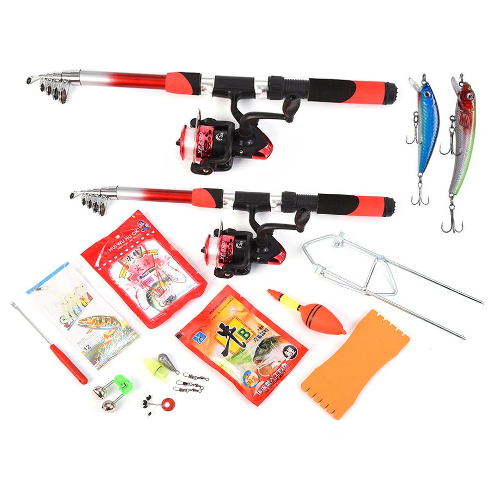 

Lixada Fishing Rod Reel Combo Полный комплект с 2 телескопическими удилищами и 2 спиннинговыми катушками чёрный