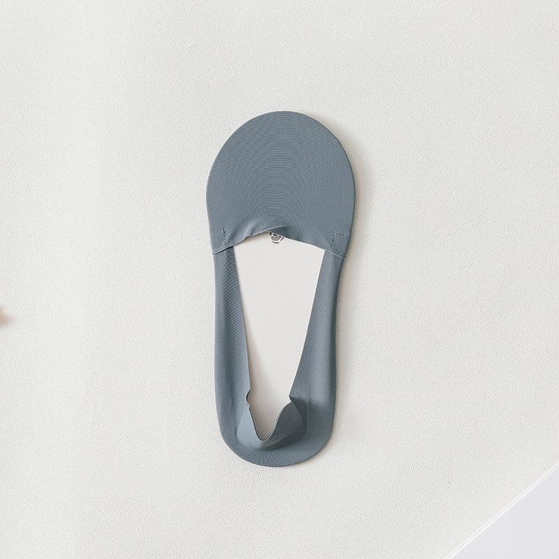 Women's Summer Solid Color Ice Silk Shallow Mouth Invisible Non Slip Cotton Bottom Boat Socks