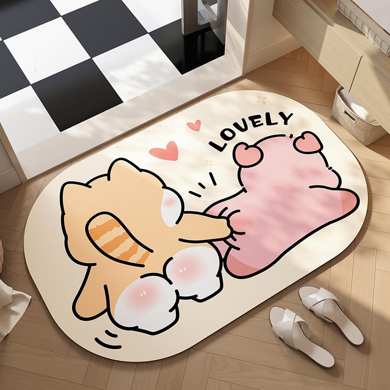 

Ванная комната противоскользящий коврик, диатомовый грязепоглощающий коврик, гигиенический дверной коврик, туалетный коврик, бытовой противоскользящий ковер 40x60cm15.7x23.6in