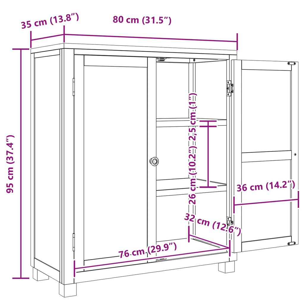 Storage Cabinet with Door Brown Wood Based Material