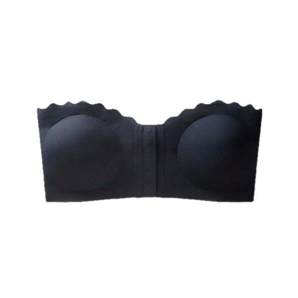 European & American Style Seamless Breathable Bandeau with Wavy Edge and Front Buckle - Anti-Sagging & Anti-Exposure Women's Lingerie.