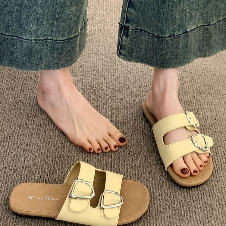 Flat-bottomed Slippers Women's Summer Outer Wear 2025 New Casual Maternity Cool Slippers Are Beautiful and Versatile with Skirts