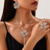 Gold Flower Drop Earrings Elegant Hollow Woven Design Comfortable for Office Commute Wedding Party Daily