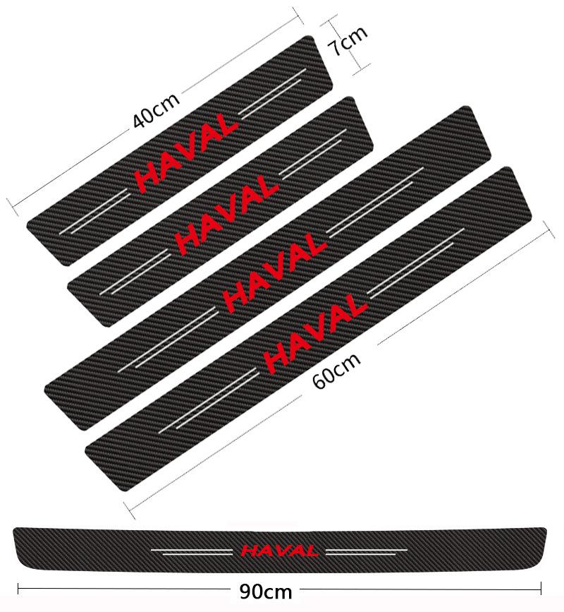 Car Door Sill Protector Carbon Fiber Anti-Scratch Step Guard