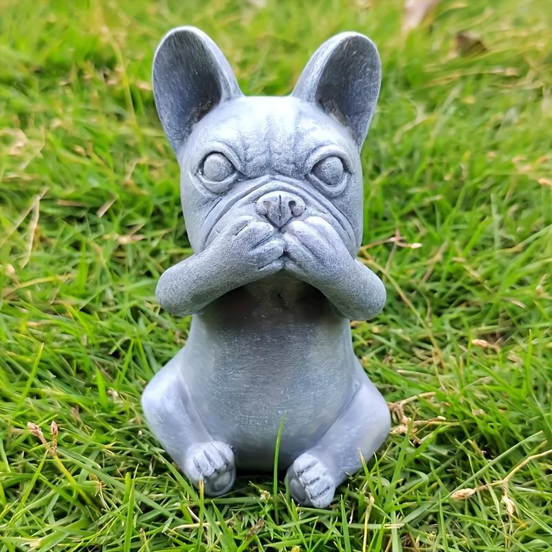 

1 шт. Мила та цікава статуетка бульдога, прикраса для газону, саду, дому, креативна скульптура собаки, прикраса статуетка, вироби з смоли, прикраса для дому Don t say it