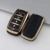 Pouzdro na klíč Jeep & Dodge se zlatým okrajem pro Compass, Cherokee, Renegade, Grand Cherokee