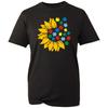 Sunflower Puzzle T-shirt Autism Themed Health Support Top Men's Unisex Gift Tee