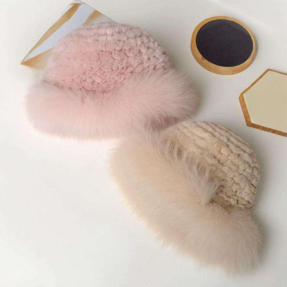 Fluffy Plush Fluffy Fur Bucket Hat Thick Warm Plush Fisherman Hat Plush Bucket Hat Daily Wear
