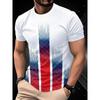 Fashionable Casual Comfortable Breathable Short Sleeved Round Neck T-shirt Summer Large Loose Creative Stripe Geometry 3D Printed Men's T-shirt