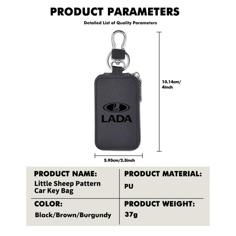 For Lada Car Logo Key Wallet Leather Keys Storage Bag Zipper Key Case Accessories Xray Granta Priora Sedan Sport Kalina Vesta SS15
