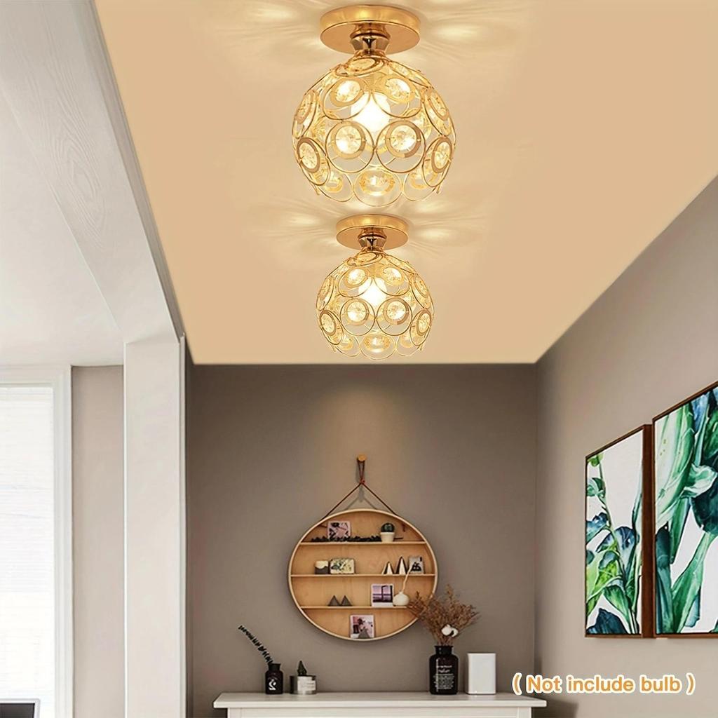 Modern Minimalist Crystal Bullseye Ceiling Light - Luxury Pendant for Living Room, Aisle, or Dining Area