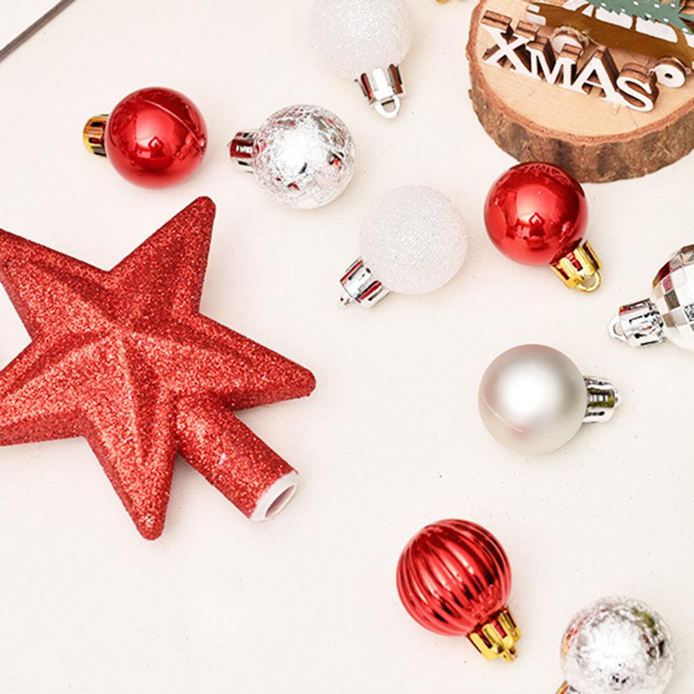 30PCS Christmas Decorations Ornament Ball Tree Top Star Gift Box Set Xmas Tree Hanging Pendant