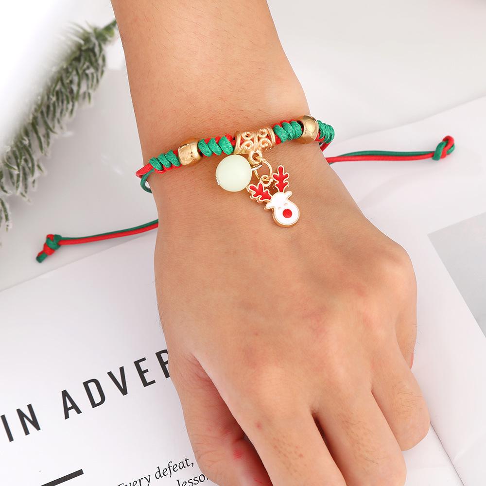 Luminous Christmas Snowflake and Santa Claus Women's Bracelet - Perfect Holiday Gift