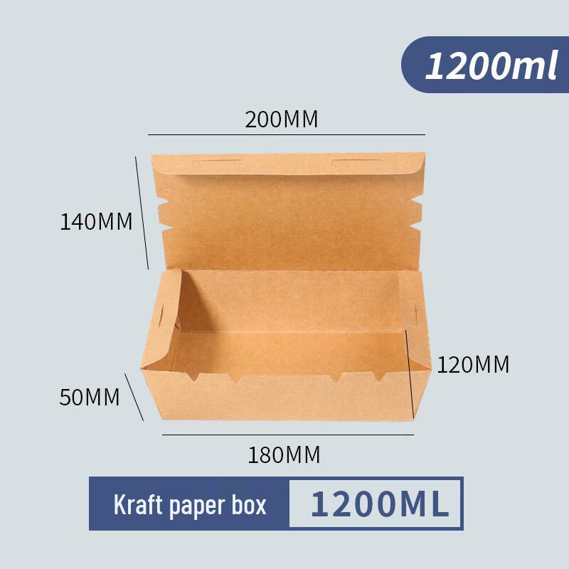 Disposable Kraft Paper Takeout Meal Boxes 10-pack