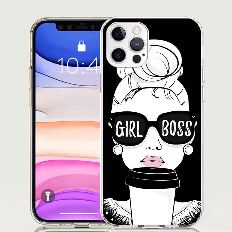 Girl Boss Female Coffee Case Phone Cover for Apple iphone 17 Air 16 15 14 13 Mini 12 11 Pro Max 16E 7 Plus 8 + SE 2020 Trend Fun