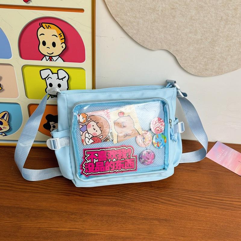 The transparent millet bag of the lounge student class messenger bag is versatile casual shoulder crossbody bag