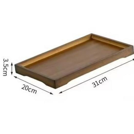 Rectangular Bamboo Wood Tea Tray and Bread Plate for Home or Hotel Use