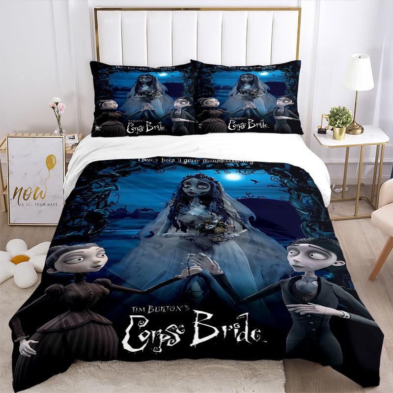 3pcs Corpse Bride Duvet Cover Set, 1 Duvet Cover + 2 Pillowcases (No Insert), High-Definition Print, Home & Dorm Set Yy251208053
