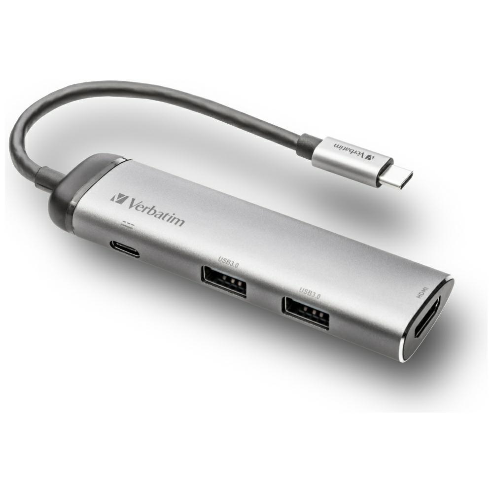 Verbatim Adapter Hub Usb-C - Usb-C/      2Xusb-A 3.0/Hdmi Aluminiowy/Aluminum 49140