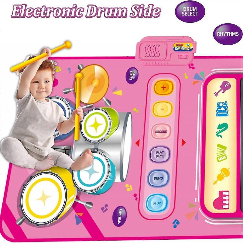 Toys for 1 2 3 4 5 Year Old Girls, 2 In 1 Music Mat, Kids Toys for Girls Boys, Educational Musical Toys Birthday Gifts, Christmas Stocking Stuffers