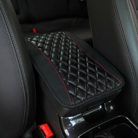 Car Armrest Pad Cover Center Console Box Blue PU Leather Cushion Mat Accessories