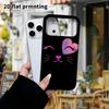 Phone Case: 2D Flat, Suitable for iPhone 18 17 16 15 14 13 12Pro Protective Case, Heart Cat, Perfect Christmas and Halloween Holiday Gift