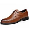 Fashion Summer New Business Breathable Hollow Leather Shoes Men's British Large Size Sandals Korean Casual Fashion Dress Shoes Male