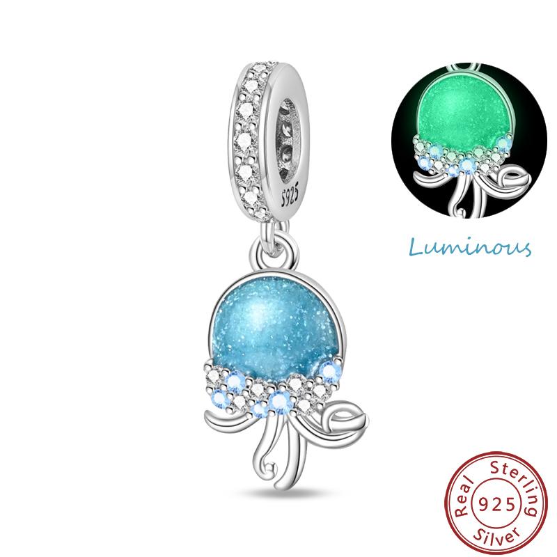 Luminous Ocean Series Copper Dolphin Turtle Octopus Charms Beads 3Mm Diy Fine Jewelry Gifts Making