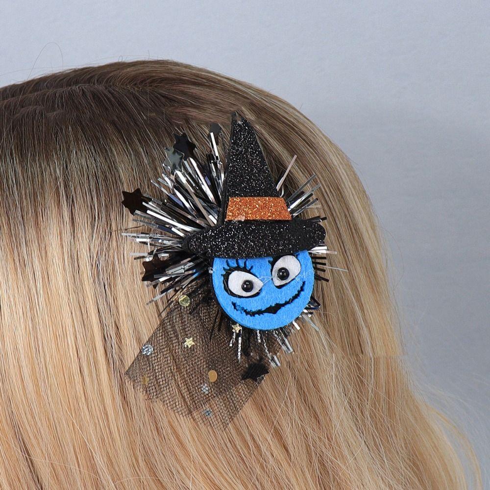 

Bats Halloween Hair Clip Mesh Spider Headwear Dress Up Pumpkin Hairpin Festival