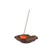 Mini Persimmon Ruyi Incense Burner: Antique Chinese Zen Ceramic Holder for Home Decor