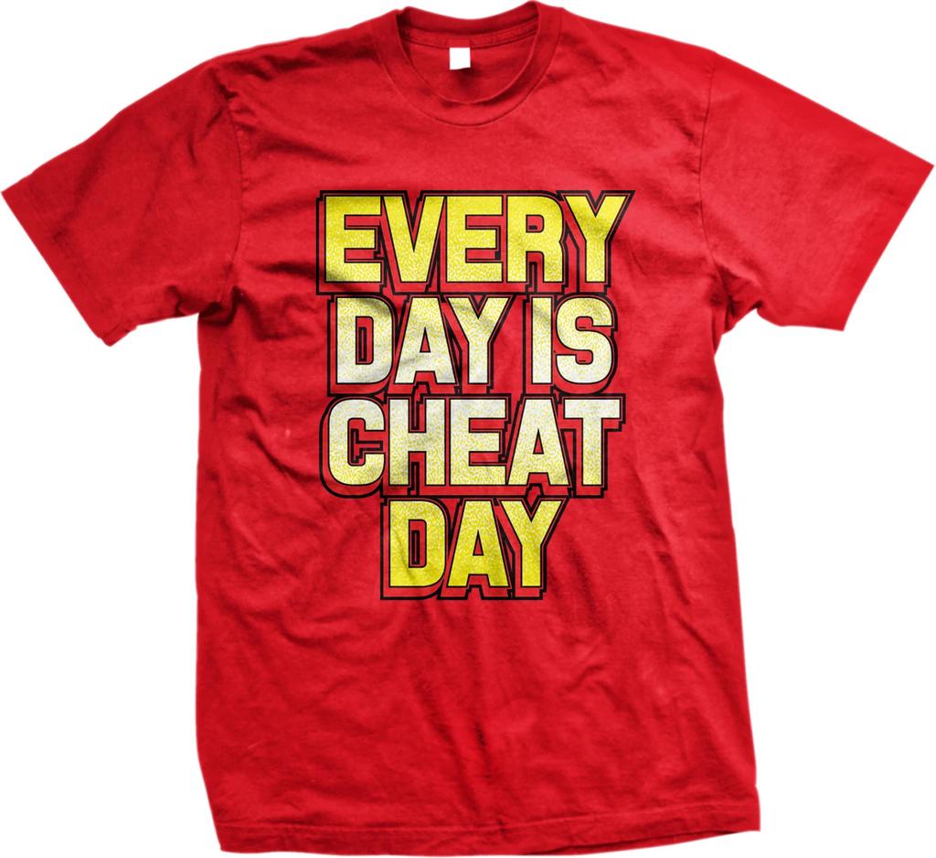 Every Day Is Cheat Day  Funny Exercise Diet TShirt 100 Cotton ONeck Summer Short Sleeve Casual Mens Tshirt Size S3XL