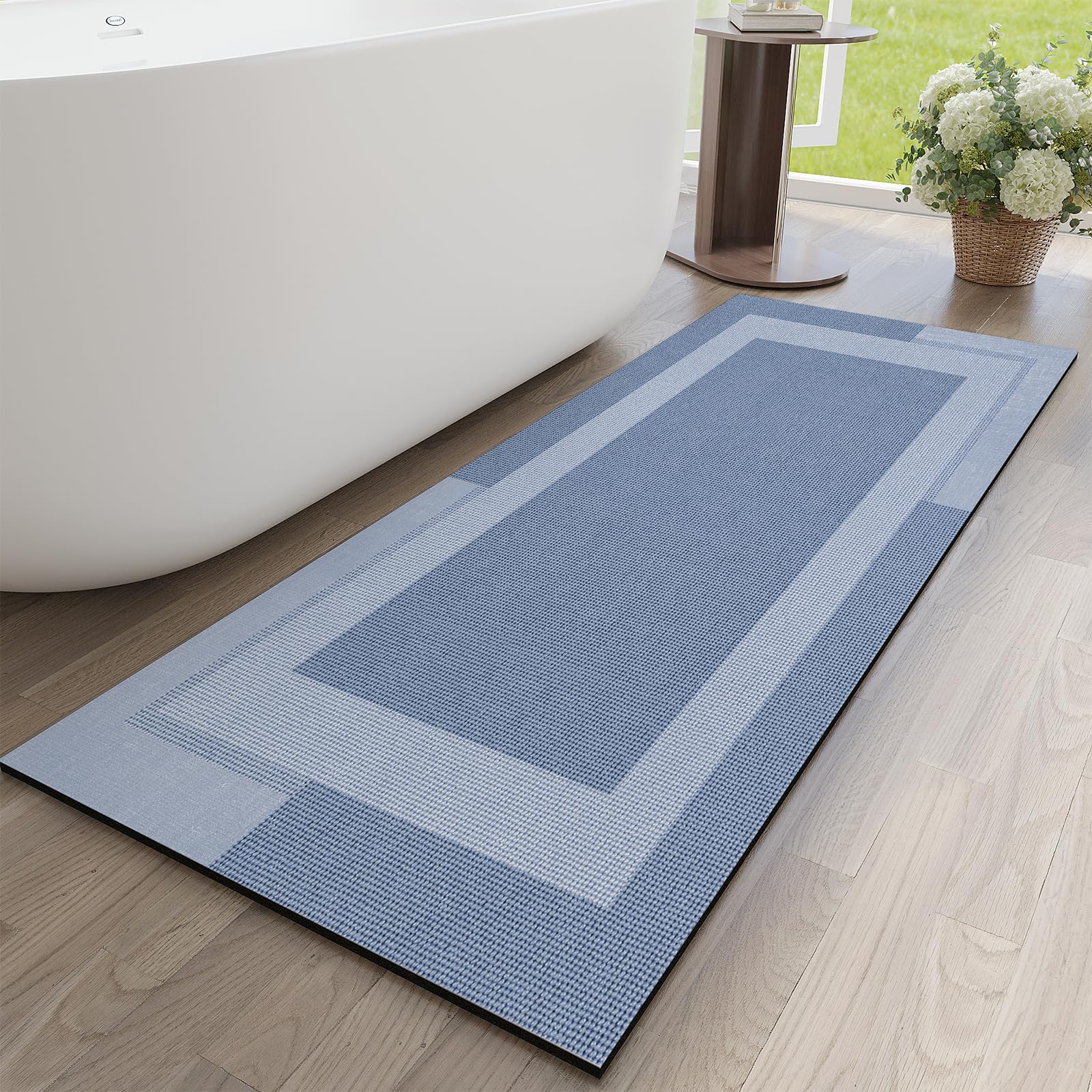 

Non Slip Bathroom Runner Rugs Quick Dry Super Absorbent Rubber Backing Rug Diatomaceous Earth Bath Mat Home Decoration 80X160CM(2.6X5.2FT