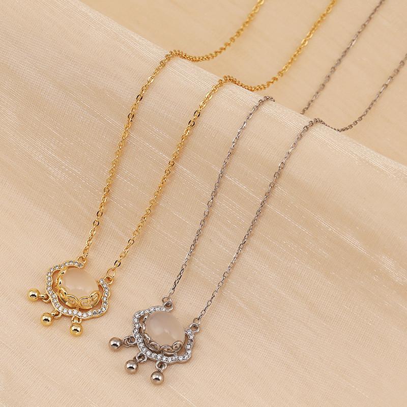 Stunning Korean Style Titanium Steel Long Life Lock Pendant Necklace For Women With Elegant Design