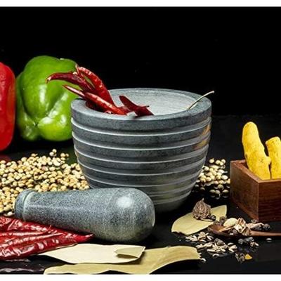Crocon Grey Marble Pestle and Mortar Set – 4 Inch Spice and Herb Grinder, Perfect for Grinding Spices, Silbatta, and Kitchen Tools & Gadgets