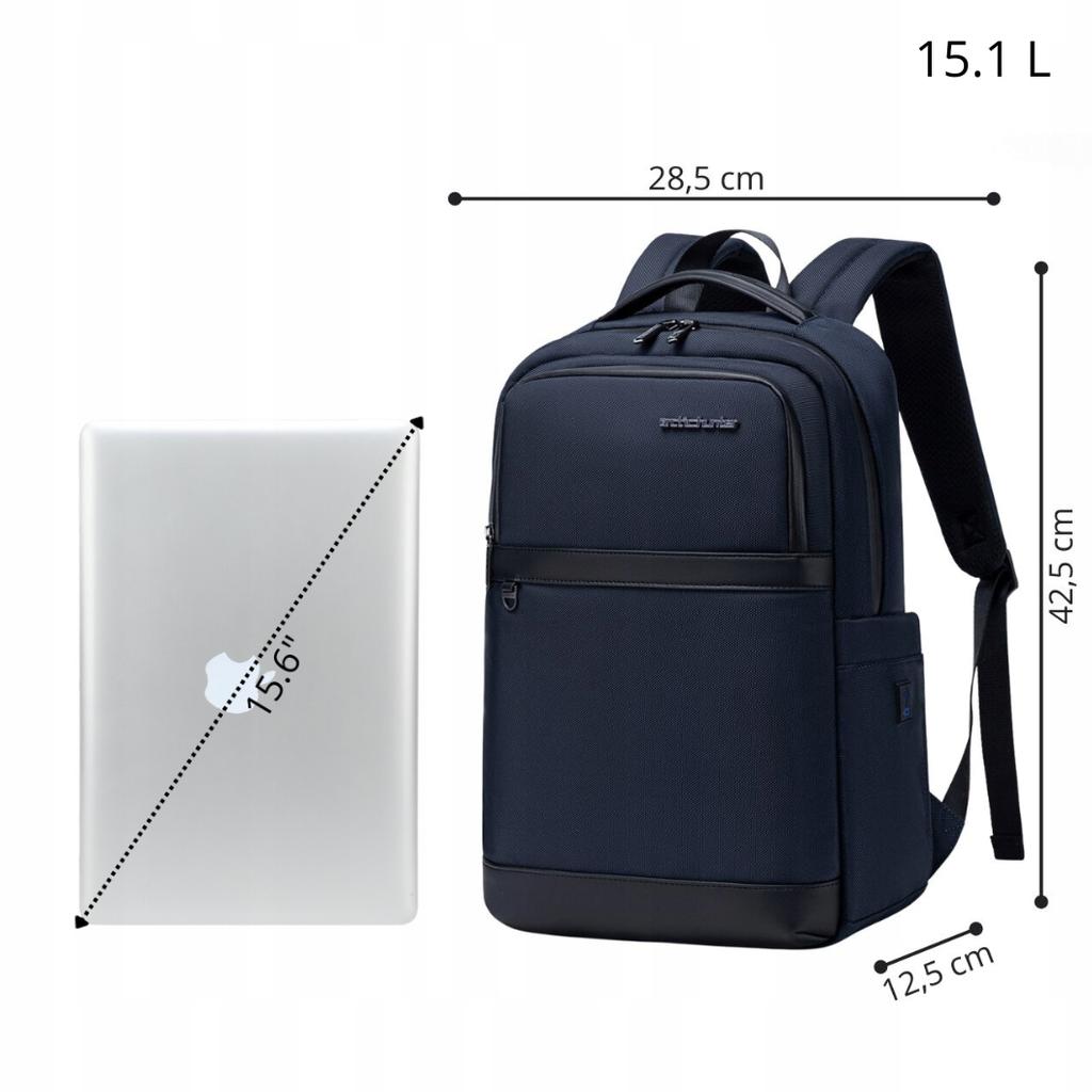 Plecak męski arctic hunter biznesowy elegancki pojemny na laptopa 15.6"