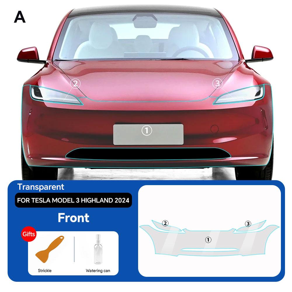 TPU Invisible Car Paint Protection Film for Tesla Model 3 Highland 2025 2025-Up Anti-Scratch Clear Bra PPF Car Accessories