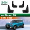 4PCS Car Mud flaps Splash Guards Mudguards Car Mud Flaps Compatible with Citroen C3 2017 2018 2019 2020 2021 2022 2023