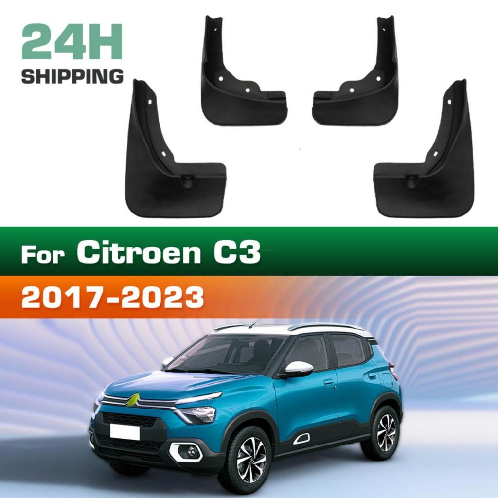4PCS Car Mud flaps Splash Guards Mudguards Car Mud Flaps Compatible with Citroen C3 2017 2018 2019 2020 2021 2022 2023