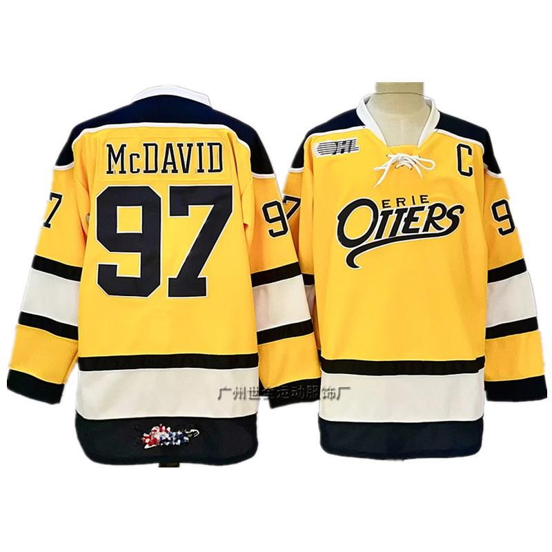 Mens Ice Hockey Jersey Retro Style Embroidered Team Uniform Player McDavid 97
