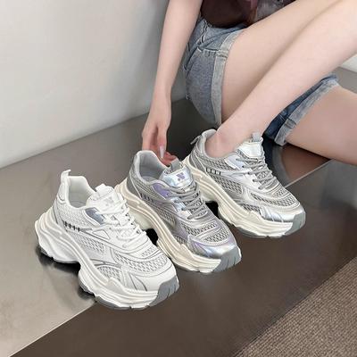 Platform Dad Shoes Women's New High-Grade Sports Casual Running Shoes Mesh Height Increasing Women Shoes
