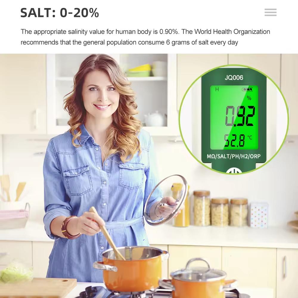 10 In 1 Water Quality Monitor PH EC TDS ORP H2 Fertile Salinity S.G Resistivity Temp Multifunction Water Tester for Aquariums