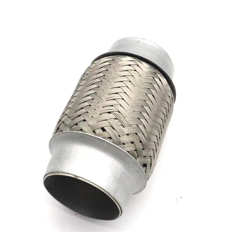 51mm-105mm Universal Car Exhaust Tube Telescopic Flexible Connection Braid Bellows 201 Stainless Steel Muffler Pipe Connector Welded Exhaust Silencer
