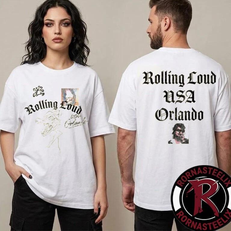 Rolling Loud Орландо 2026 Фирменная футболка унисекс Orlando Bone Двусторонняя S