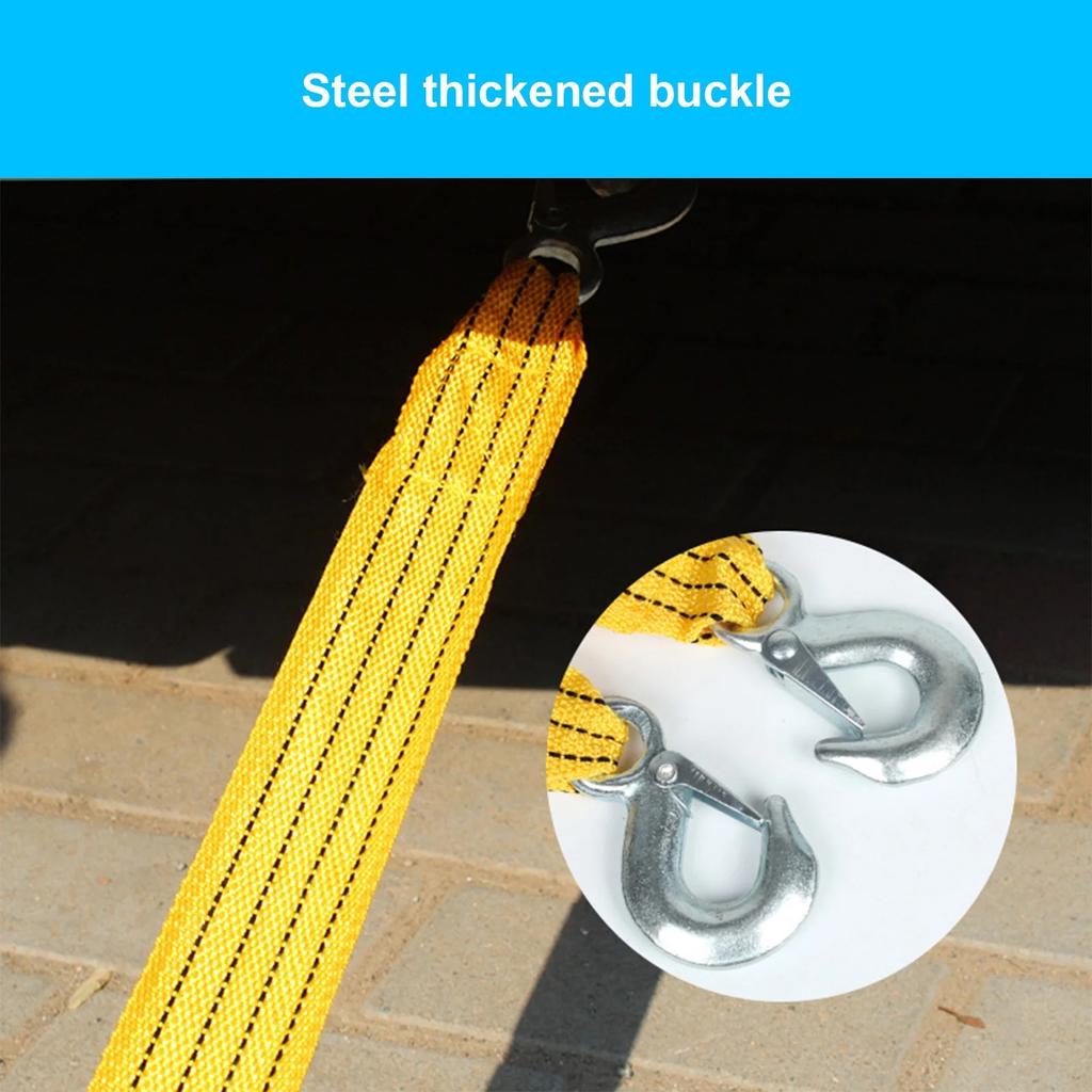 Heavy Duty Tow Rope 4 Meters Length 5 Ton Capacity Double Layer Construction for Vehicle Towing and Recovery OPP Bag Packaging