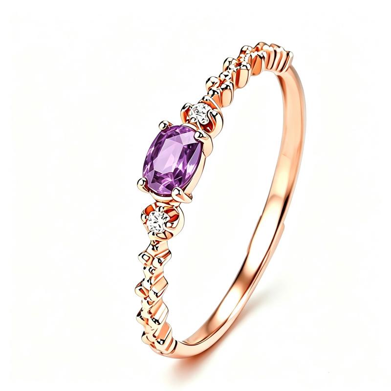 Twelve Zodiac S925 Sterling Silver Adjustable Ring with Colorful Gemstones for Women