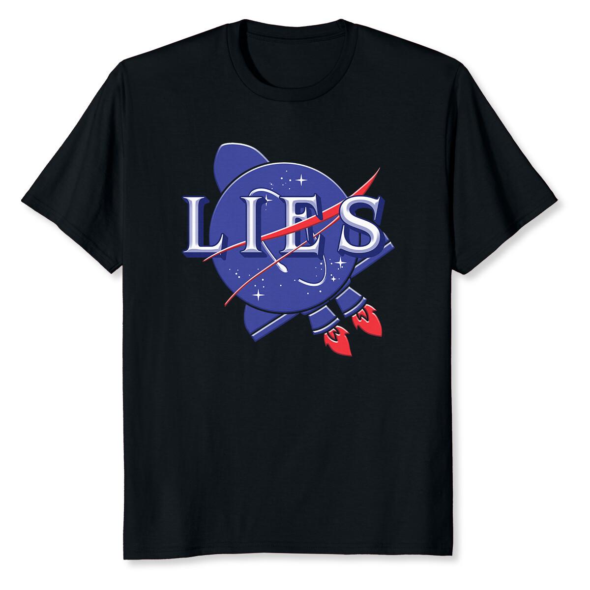 NEW LIMITED Lies Funny Fake Moon Landing Conspiracy Theory T-Shirt M